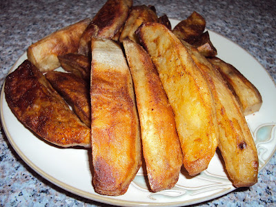 Oven fried potatoes and chicken