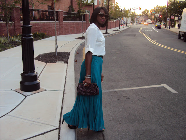 Blast From The Past :: Teal Pleated Maxi