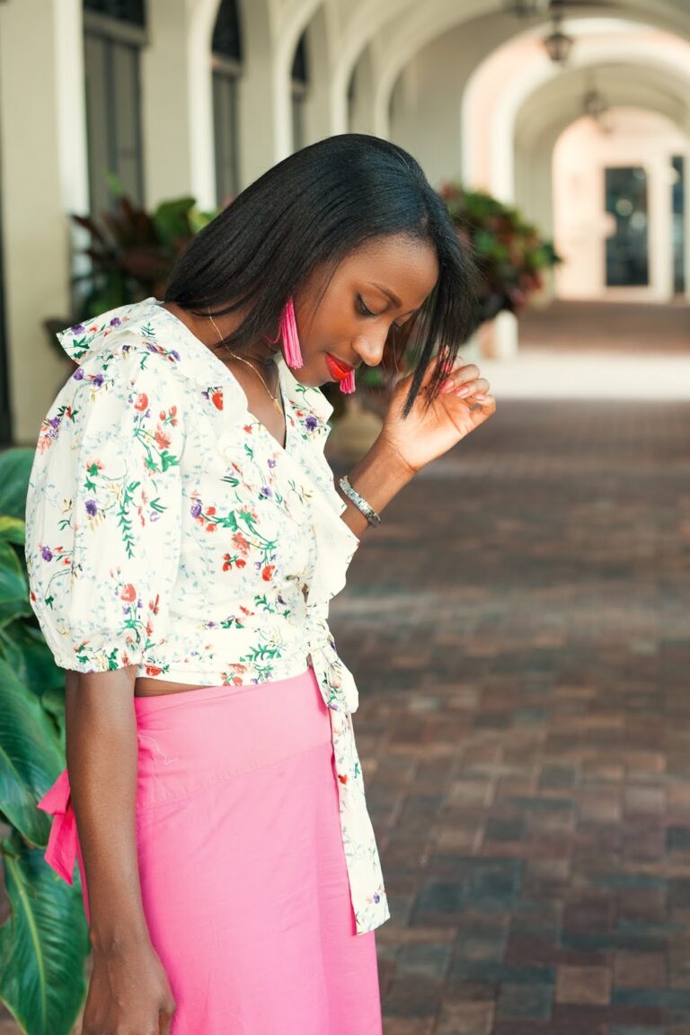 Ruffle Wrap Top & Ruffle Hem Skirt